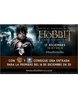 WARNER y KINEPOLIS sortean entradas para la premiere de EL HOBBIT 3