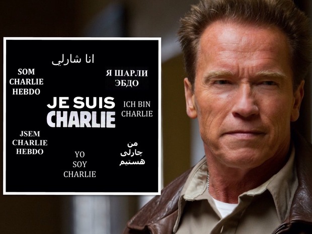 ARNOLD SCHWARZENEGGER se suscribe a CHARLIE HEBDO 