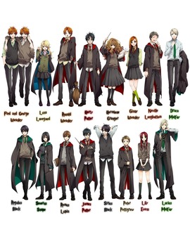 HARRY POTTER estilo anime 