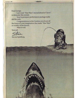 Cuando STAR WARS desbacó a TIBURÓN, SPIELBERG mandó esto a LUCAS