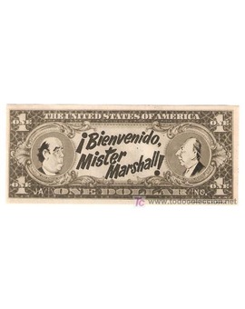 Esta fue la publicidad que utilizaron en CANNES para BIENVENIDO, MR.MARSHALL. Intervino al policía por falsificación de moneda (verídico)