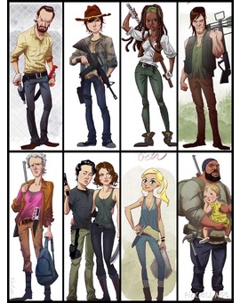 Los personajes de WALKING DEAD por EDWARD PUN