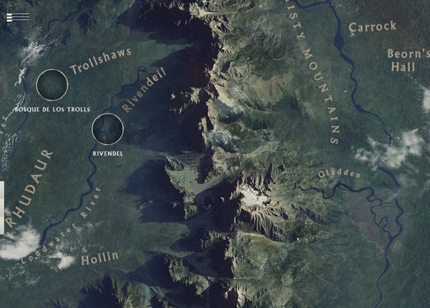 Por si no lo conocíais. Mapa interactivo en 3D de la TIERRA MEDIA.