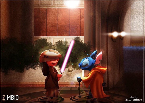 Lilo y Stitch y Star Wars. Crossover bestial.
