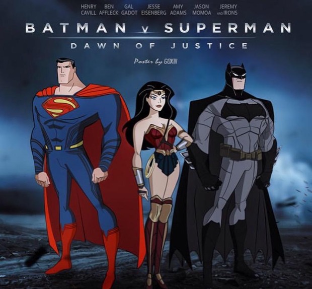 Batman vs Superman estilo animación.