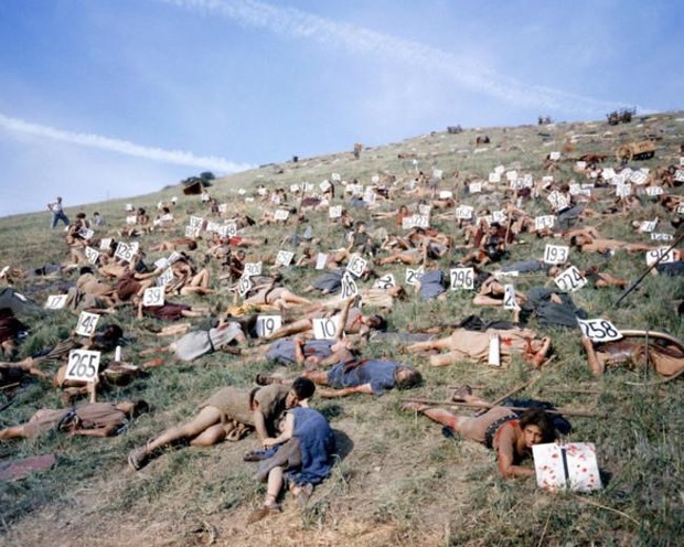 'Espartaco' Extras preparando la toma.