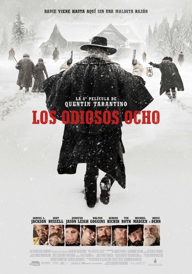 'Los Odiosos Ocho' póster español con un título espantoso. ¿Por qué no 'Los Ocho Odiosos'?