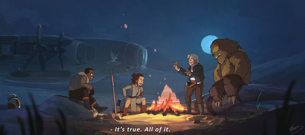 Star Wars al estilo Ghibli por el artista Lap Pun Cheng.