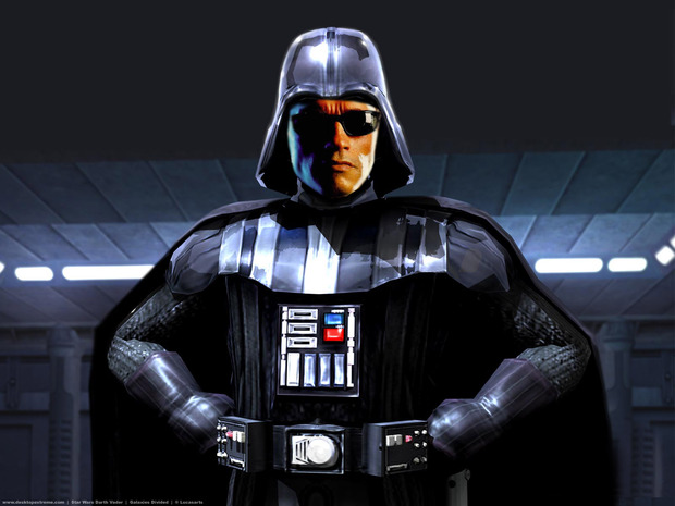 Darth Vader con la voz de Schwarzenegger.