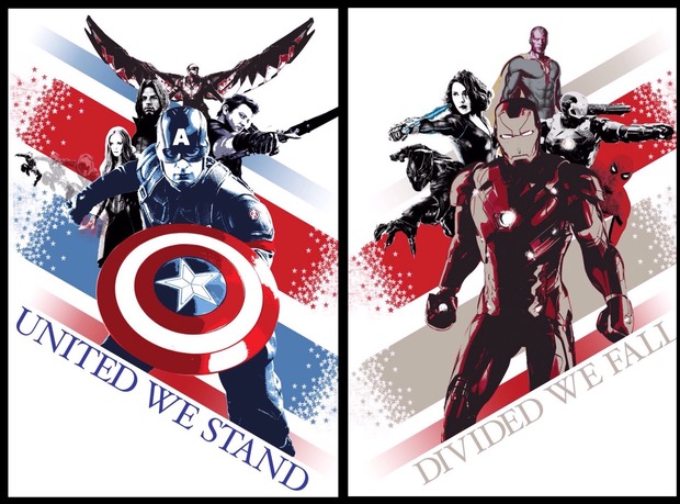 'Capitán América Civil War' pósteres de Paul Toms.