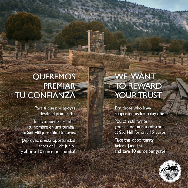 Apadrina una tumba con tu nombre en la restauración del cementerio de Sad Hill de 'El Bueno, El Feo y El Malo'.
