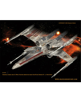 Subasta de objetos originales de Star Wars. Un X-Wing de 1977 a 150.000$ de salida.