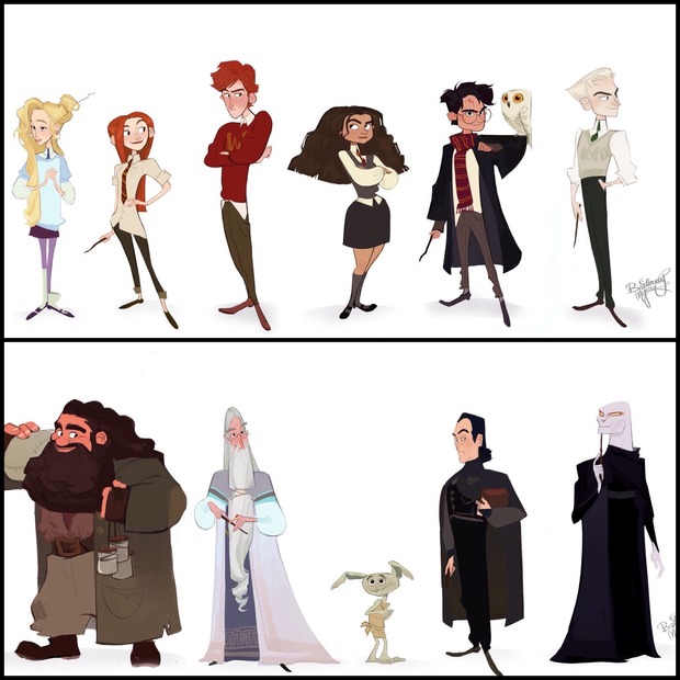 Los personajes de Harry Potter por Brittany Myers.