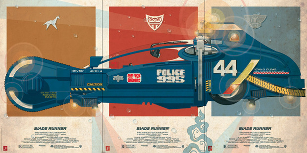 Triple póster de 'Blade Runner'.