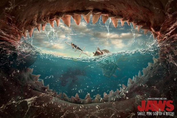 'Tiburón' póster de Glenn Melling.