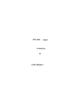 El guión de Leigh Brackett para Star Wars V (en inglés).