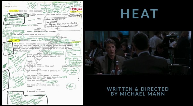 'Heat: del guión a la pantalla' (escena del encuentro entre De Niro y Pacino).