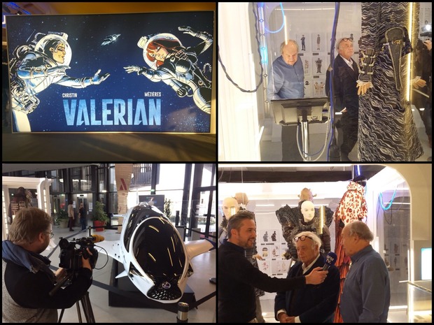 Pierre Christin y Jean-Claude Mézières en la exposición de 'Valerian' (París).