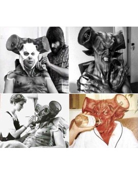 Rob Bottin maquillando a Tim Curry en 'Legend'.