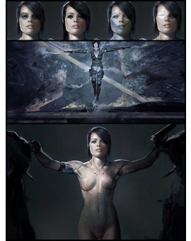 Concept art de Margot Robbie para 'Ghost in the Shell'.