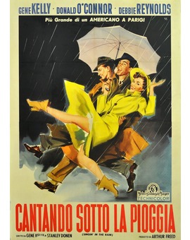 Cartel italiano de 'Cantando bajo la lluvia'.