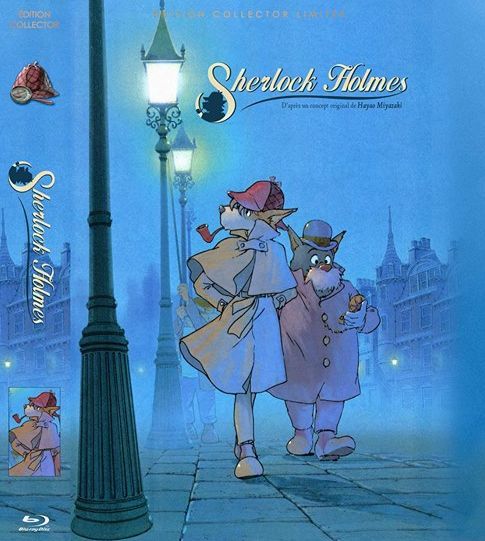 Diseño de cubierta del futuro cofre de Sherlock Holmes en Francia. Allí sí en Blu-ray.