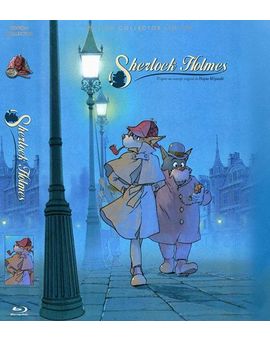Diseño de cubierta del futuro cofre de Sherlock Holmes en Francia. Allí sí en Blu-ray.