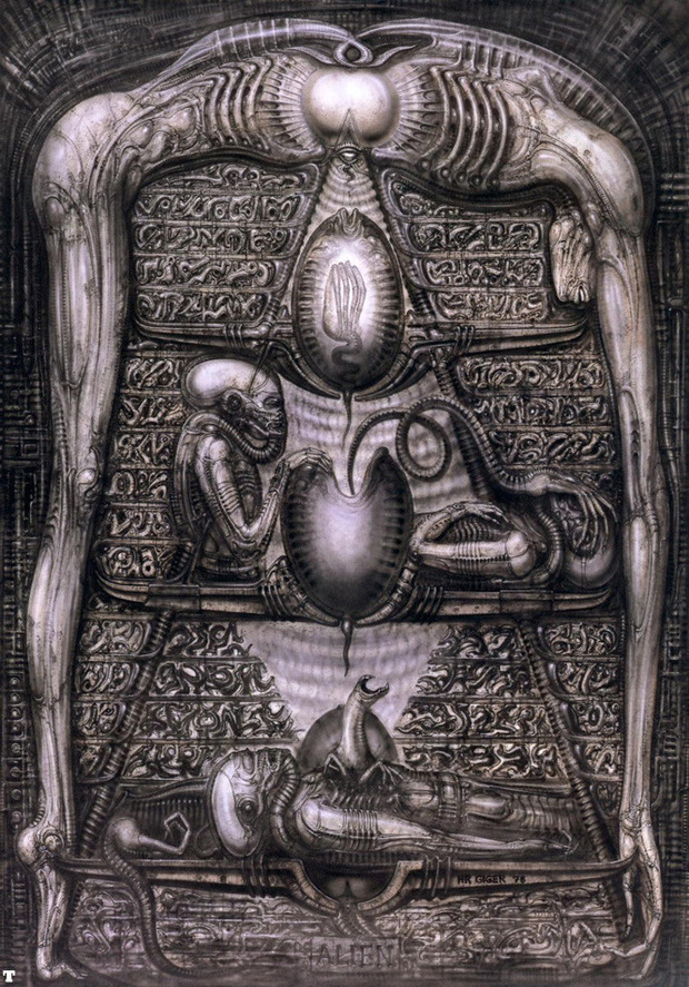 Recordemos esto que hizo Giger y que debía haber aparecido en la nave de 'Alien, el 8º Pasajero'. Por liarla un poco más. ;D