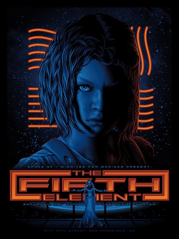 Póster de 'El Quinto Elemento' para el Roxy Theater (San Francisco).