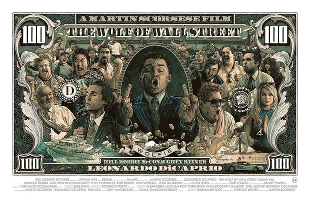 'El Lobo de Wall Street' póster de Krzysztof Domaradzki.