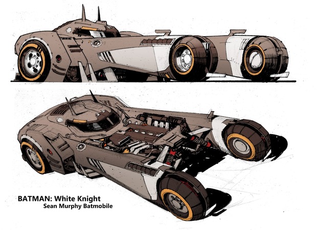 El Batmovil según Sean Gordon Murphy (para el cómic White Knight). A mí me mola más que el último cinematográfico, la verdad.