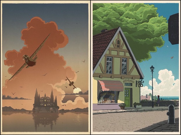 Láminas de Bill Mudron dedicadas a las películas de Miyazaki (3).