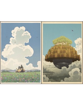 Láminas de Bill Mudron dedicadas a las películas de Miyazaki (1).