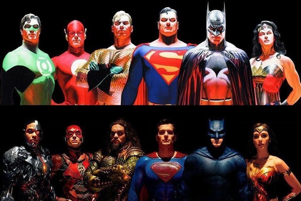 La Liga de la Justicia de Alex Ross vs la Liga de la Justicia cinematográfica.