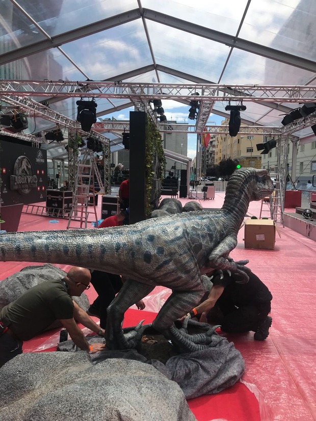 Preparando la premiere en Madrid.