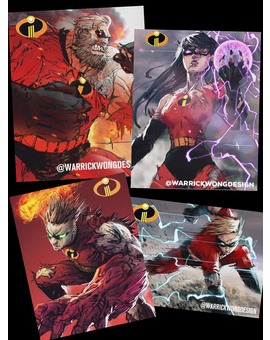  Warrick Wong reimagina Los Increíbles.