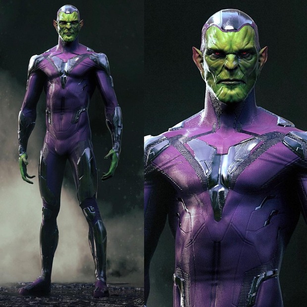 Diseño descartado para los skrulls de Capitana Marvel. De Jerad Marantz.