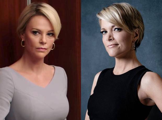 Charlize Theron caracterizada como Megyn Kelly en 'Bombshell' vs la propia Megyn Kelly.