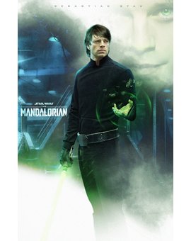 Sebastian Stan como Luke Skywalker en Mandalorian (por BossLogic).