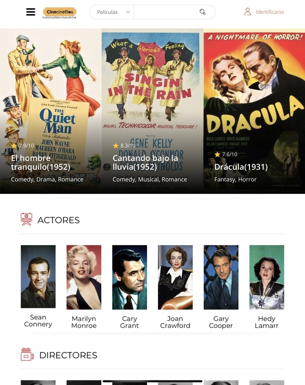Cinecinéfilos, enciclopedia visual de cine. Página española.