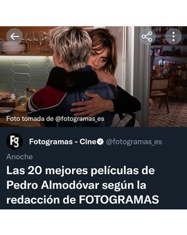 Por lo que parece a los de Fotogramas hay 4 películas de Almodóvar que no les gustan.