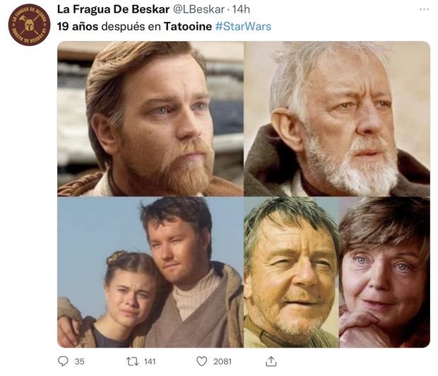 Lo que hacen 19 años en Tatooine. Un planeta duro.