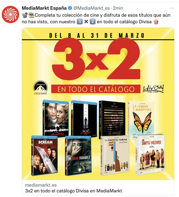 Si encontráis un Medía Markt con sección de cine…