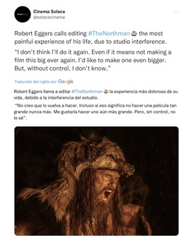 ¡Malditos sean! Espero que no llegue la sangre al río y Eggers haga más películas "grandes".