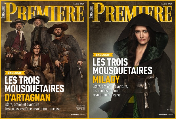 Portada doble de "Premiere" (Francia) para 'Les Trois Mousquetaires'.
