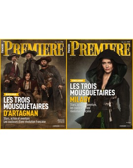 Portada doble de "Premiere" (Francia) para 'Les Trois Mousquetaires'.
