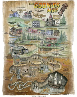 Mapa de Los Goonies, obra de Nathan Ernst.
