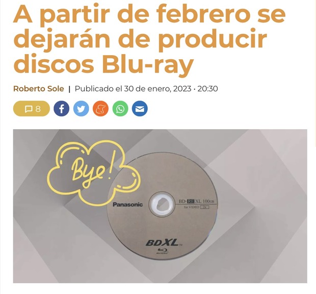 ¿Deja Panasonic de producir discos bluray?