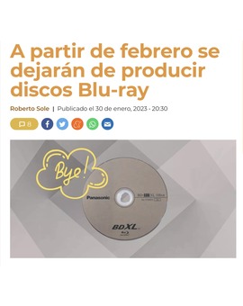 ¿Deja Panasonic de producir discos bluray?