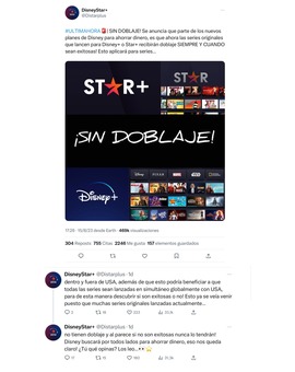 ¿Disney+ y Star+ sin doblaje?